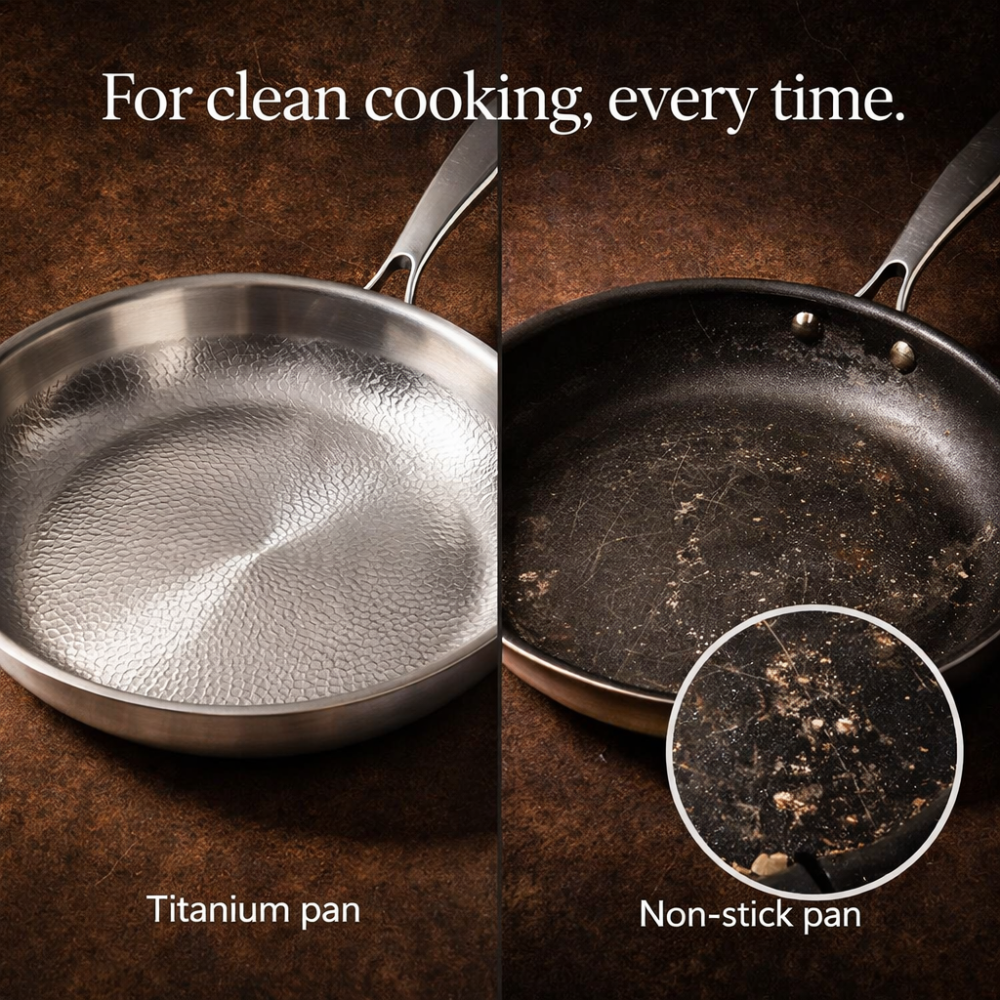 Pure Titanium Hammered Pan