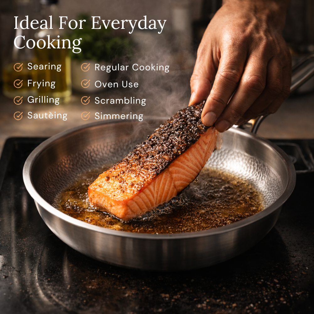 Pure Titanium Hammered Pan