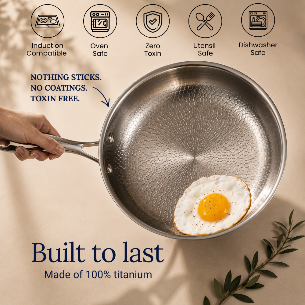 Pure Titanium Hammered Pan